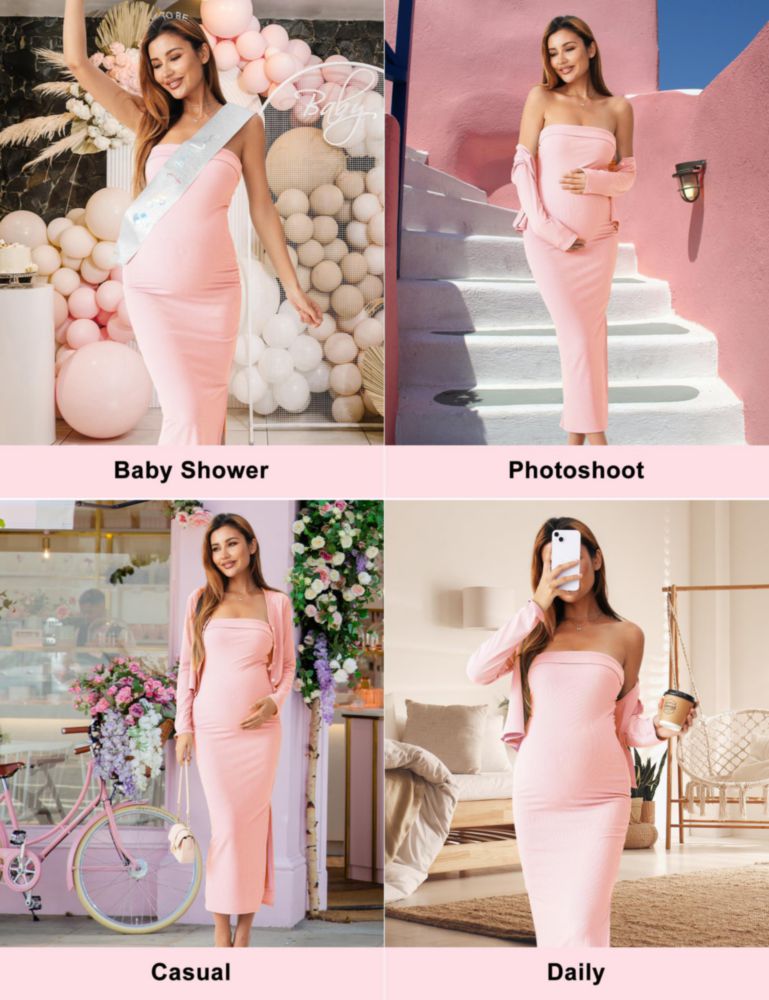 Vestido de maternidad QUNISY de 2 piezas para baby shower