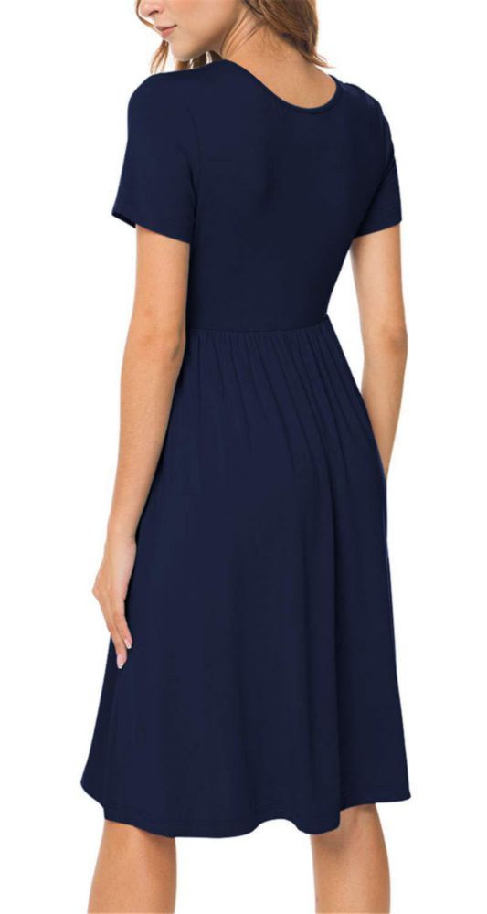 Vestido casual DB MOON azul marino de cintura imperio – talla L