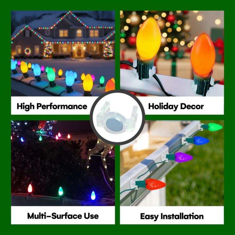 Clips magnéticos para luces exteriores – Pack de 100 – Signs Authority