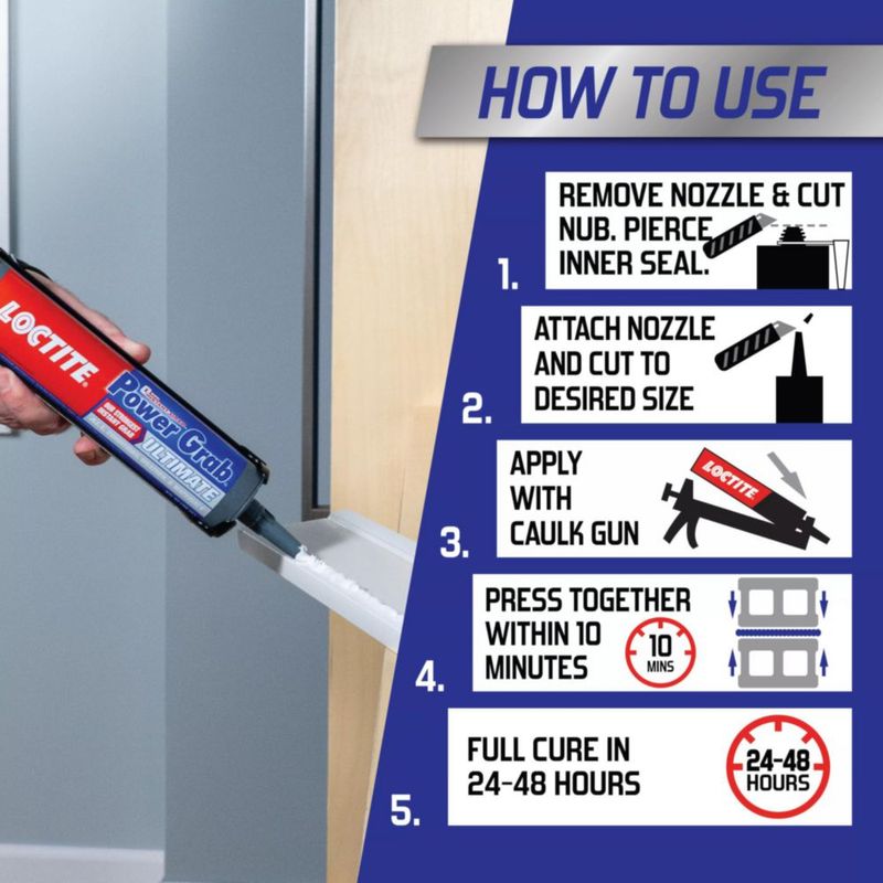 Cartucho adhesivo Loctite Power Grab Ultimate de 266 ml