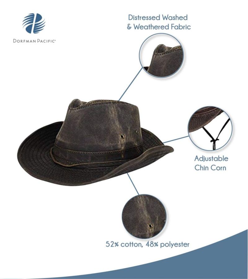 Sombrero de Banda Dorfman Pacific Talla Mediana Marrón