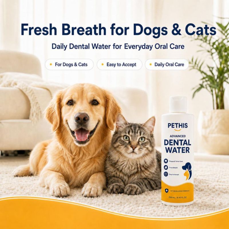 Aditivo Dental en Agua PETHIS 250 ml Cuidado del Aliento para Perros y Gatos