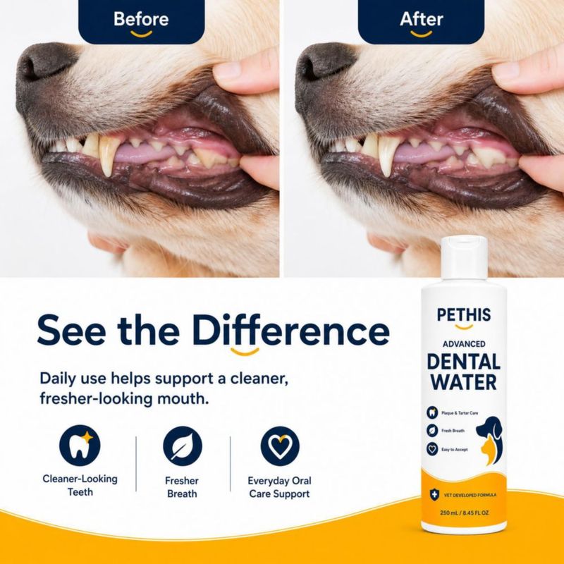Aditivo Dental en Agua PETHIS 250 ml Cuidado del Aliento para Perros y Gatos