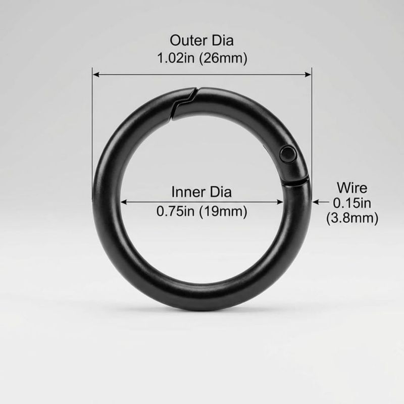 Anillos O QWORK 26 cm Acero Negro 100 uds