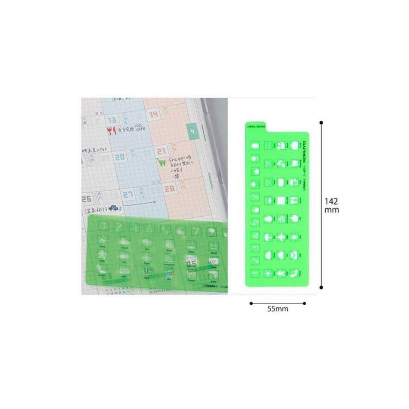 Plantilla de estarcido KOKUYO JIBUN_TECHO – Versión Icono y Versión Plan