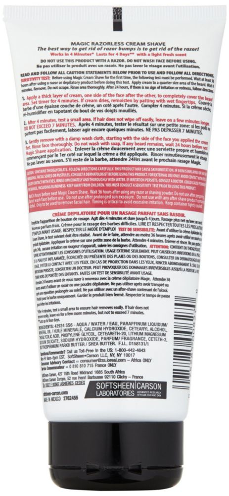 Crema de afeitar sin rastrillo SoftSheen-Carson Magic 180 mL para hombres