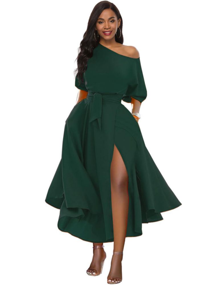 Vestido LILYIN sin hombros verde talla L