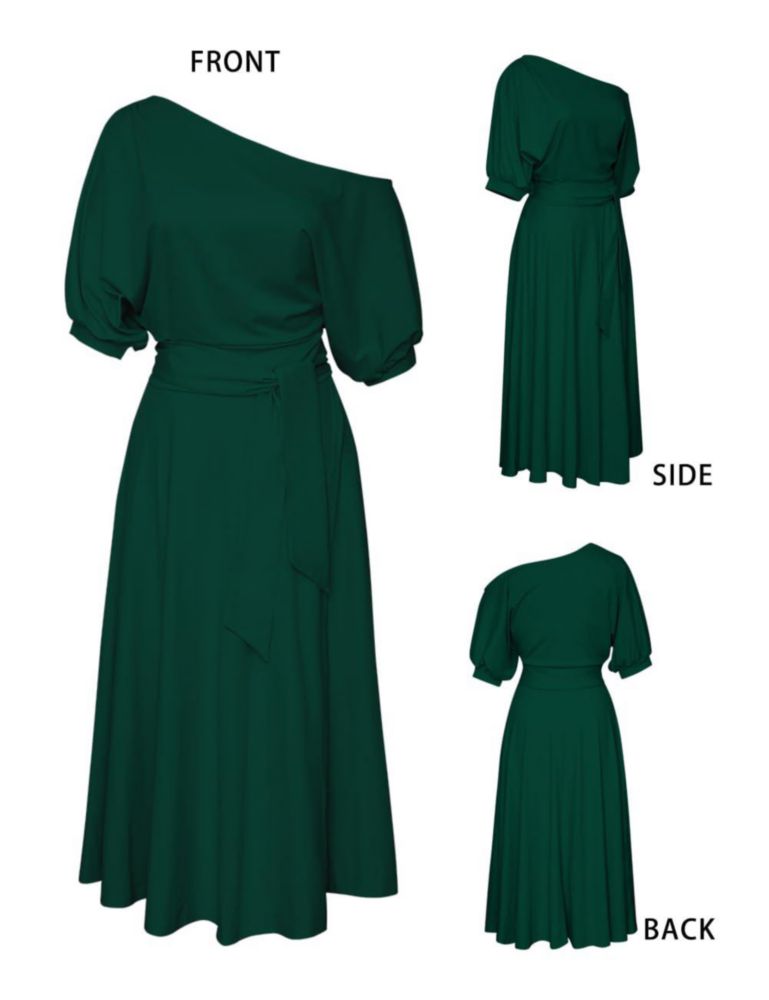 Vestido LILYIN sin hombros verde talla L