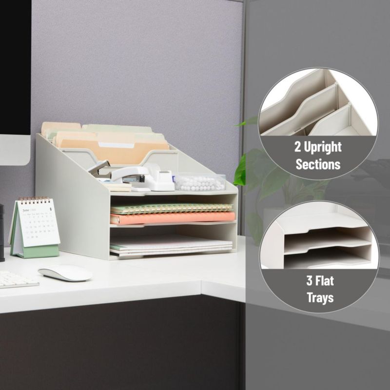 Organizador de escritorio Mind Reader 32x30x24 cm plástico beige