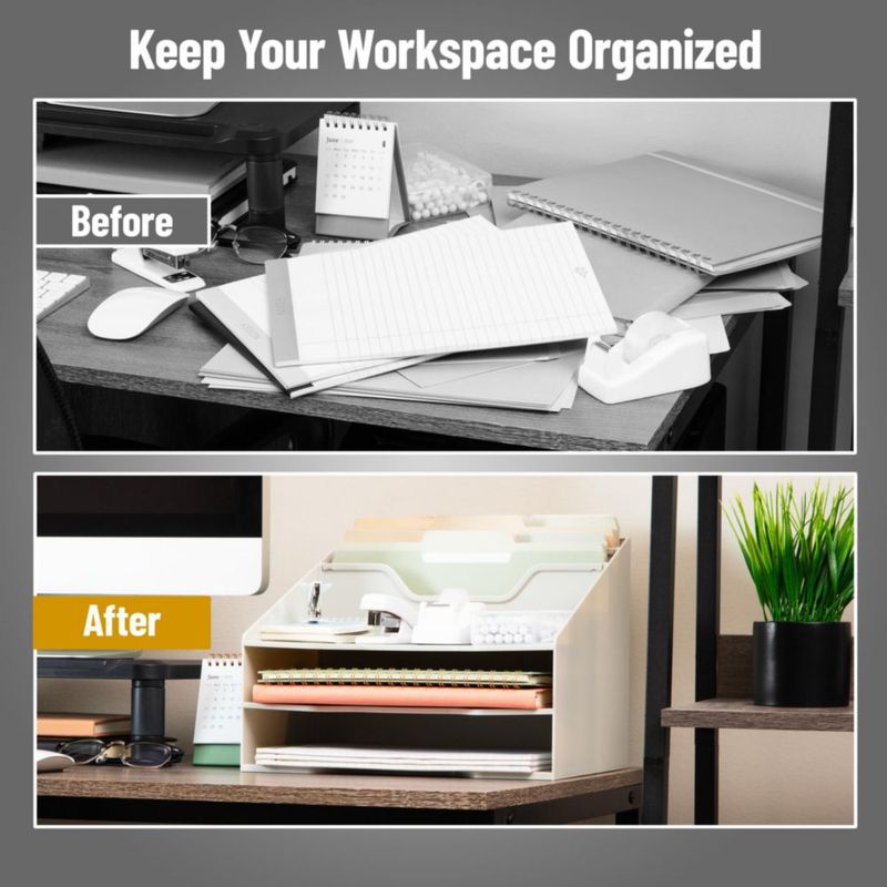 Organizador de escritorio Mind Reader 32x30x24 cm plástico beige