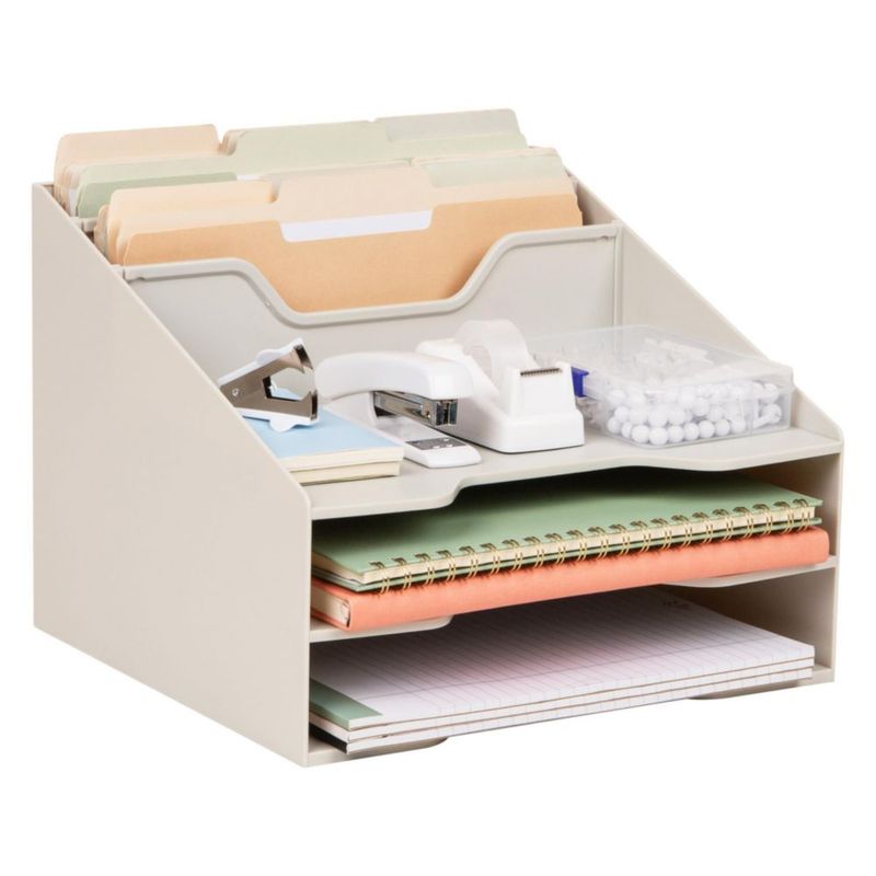 Organizador de escritorio Mind Reader 32x30x24 cm plástico beige