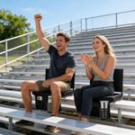 Asiento de estadio Sweetcrispy pack de 4 negro con respaldo