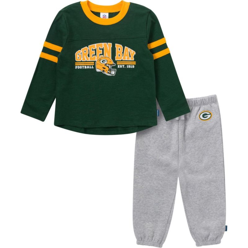 Conjunto Gerber Packers 3T para bebé – Camiseta de manga larga y pantalón de chándal