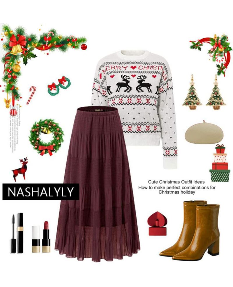 Falda Maxi de Chiffón con Cintura Alta Elástica y Pliegues en Línea A – NASHALYLY