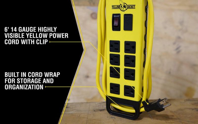 Power Block Yellow Jacket 5148 de 8 salidas con 2 puertos USB