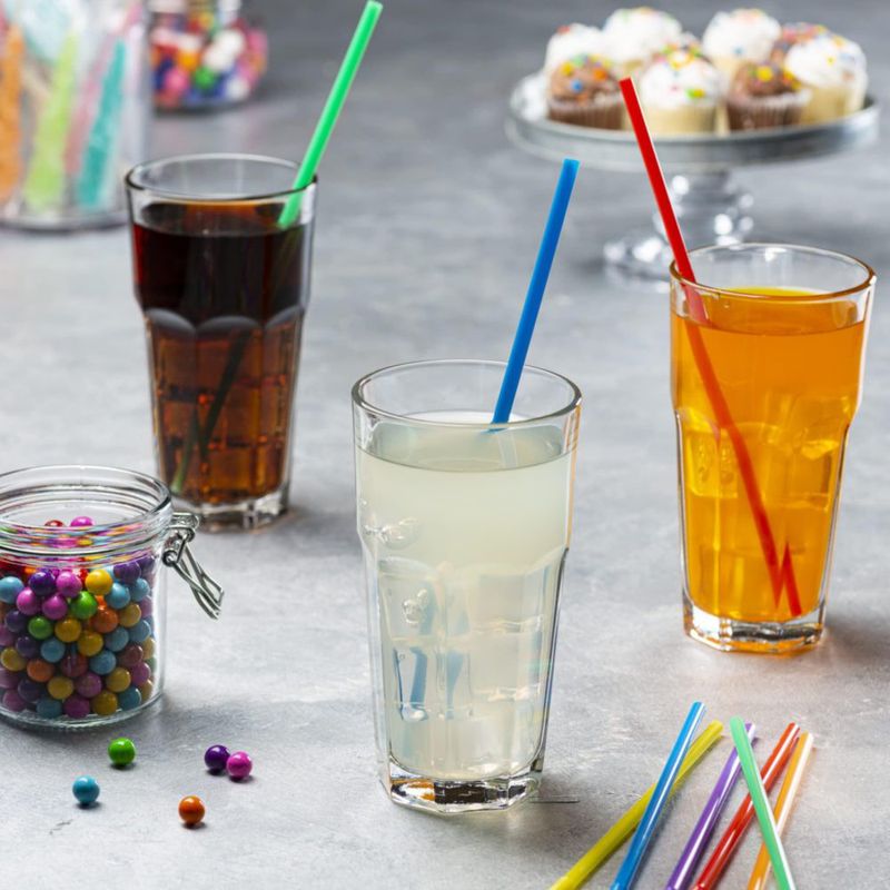Pajitas desechables de plástico paquete cómodo paquete de 500