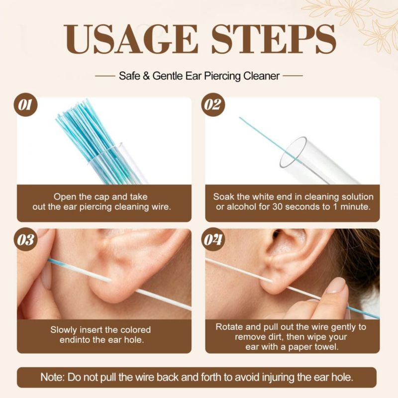 Kit de limpieza para piercings de oreja SAMDO 360 piezas de hilo
