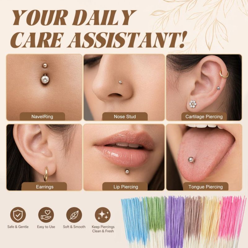 Kit de limpieza para piercings de oreja SAMDO 360 piezas de hilo
