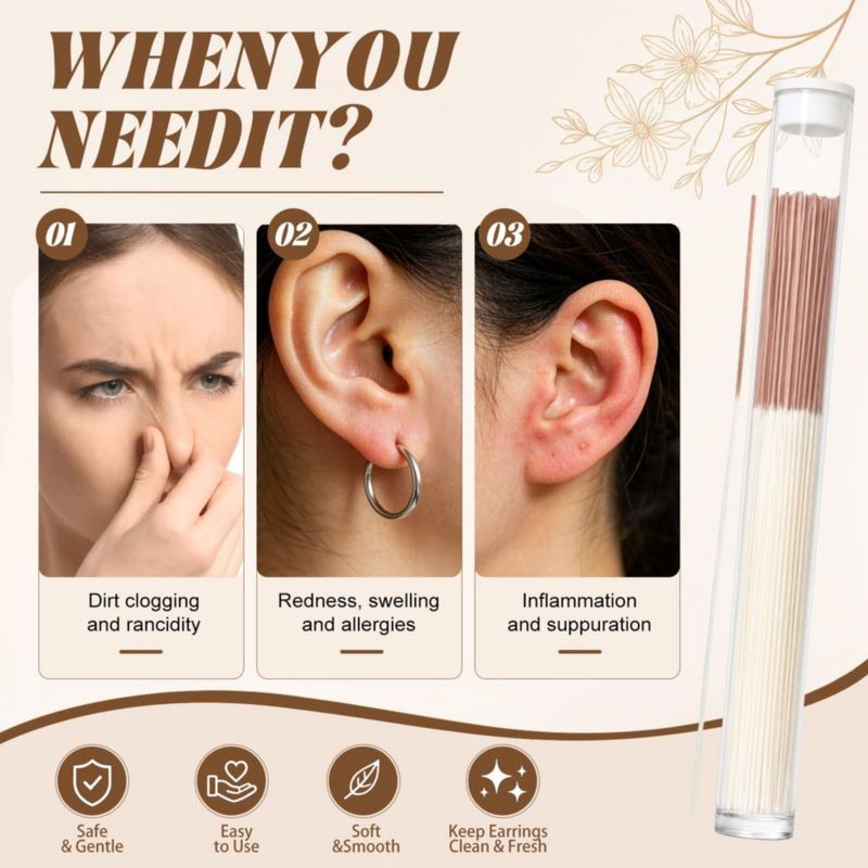 Kit de limpieza para piercings de oreja SAMDO 360 piezas de hilo