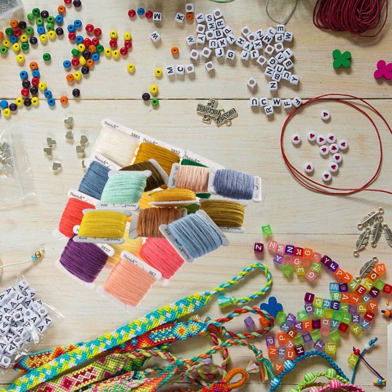 Kits para hacer pulseras Peirich con hilo de bordar de 44 colores