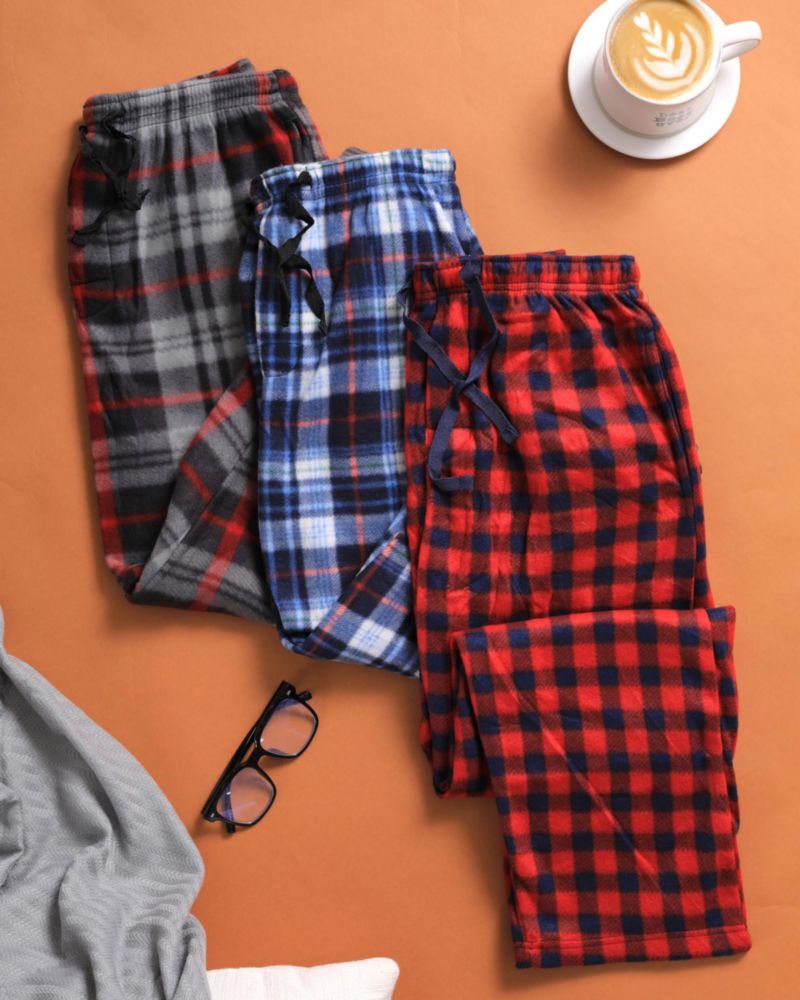 Pantalones de pijama Active Club Valentine a cuadros - Pack de 3 - Talla L