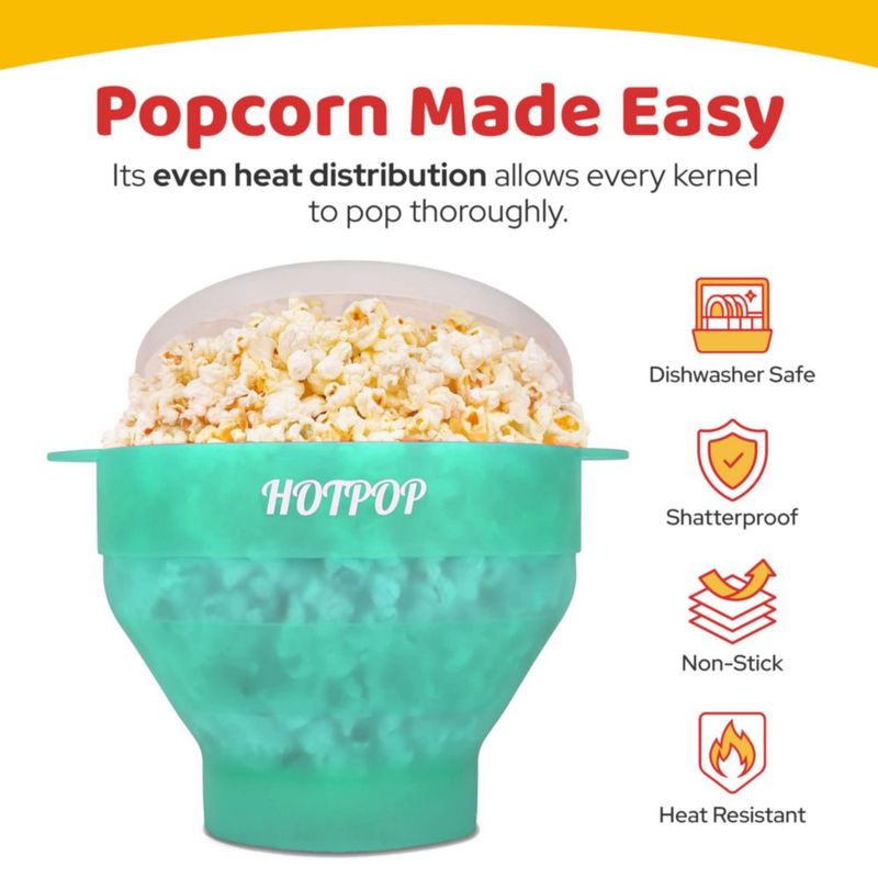 Máquina de palomitas HOTPOP Original plegable libre de BPA color Aqua