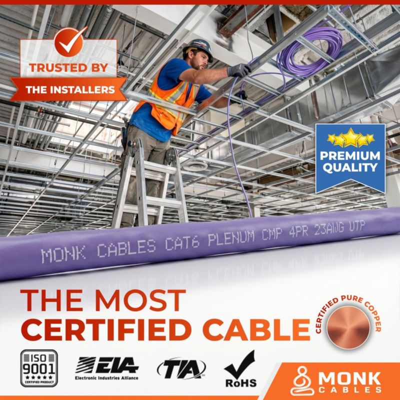 Cable Ethernet MONK CABLES CAT6 1000 ft Violeta CMP (Plenum)