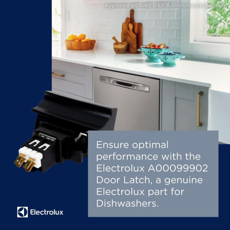 Pestillo de puerta para lavavajillas Electrolux A00099902 negro