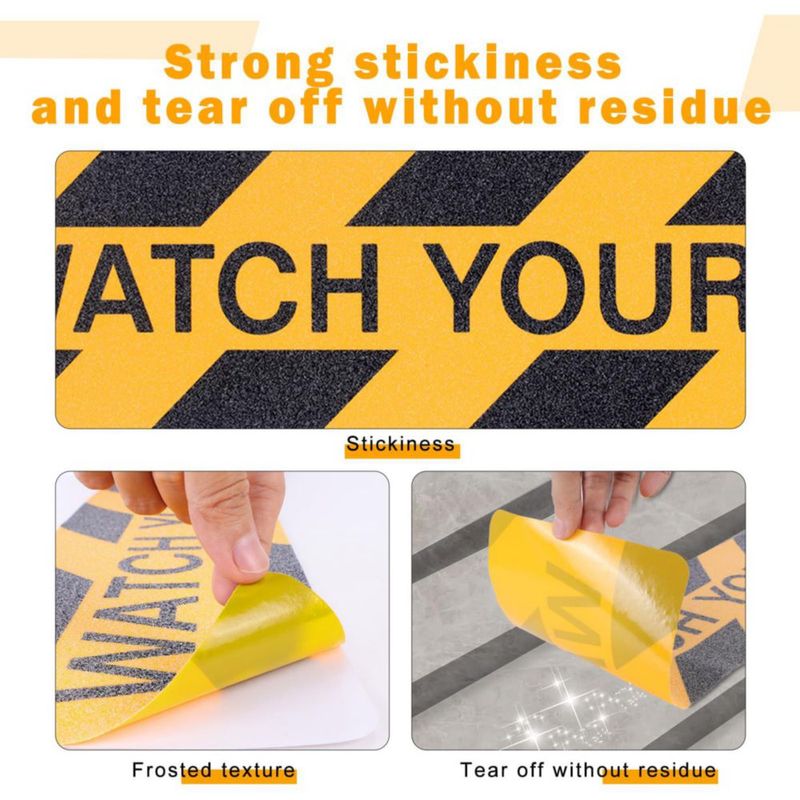 Pegatinas de Advertencia para Escaleras Qingluan 15x60 cm Pack de 6