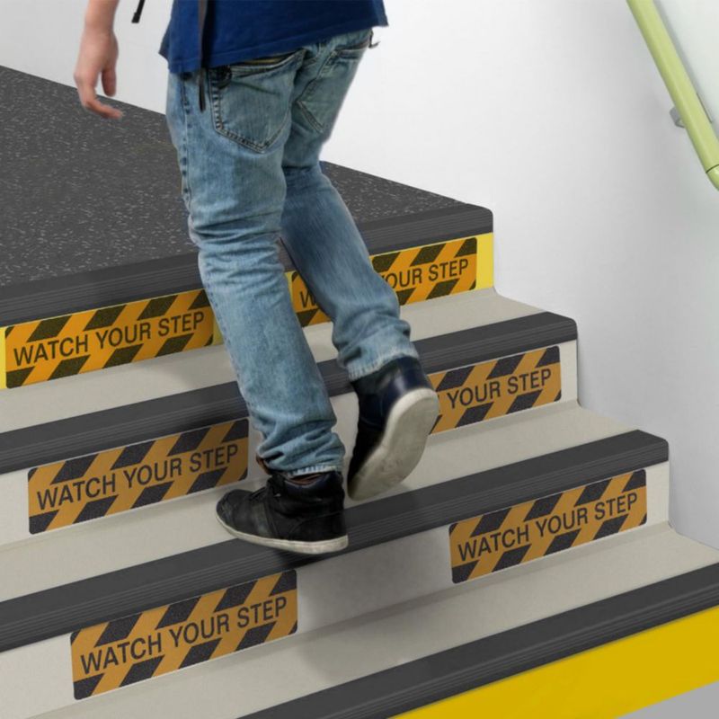 Pegatinas de Advertencia para Escaleras Qingluan 15x60 cm Pack de 6