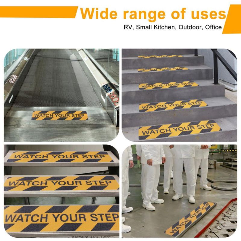 Pegatinas de Advertencia para Escaleras Qingluan 15x60 cm Pack de 6