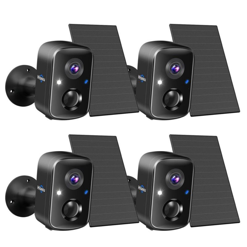 Cámara de Seguridad Hiseeu 4MP Inalámbrica con Energía Solar 2.4G/5G