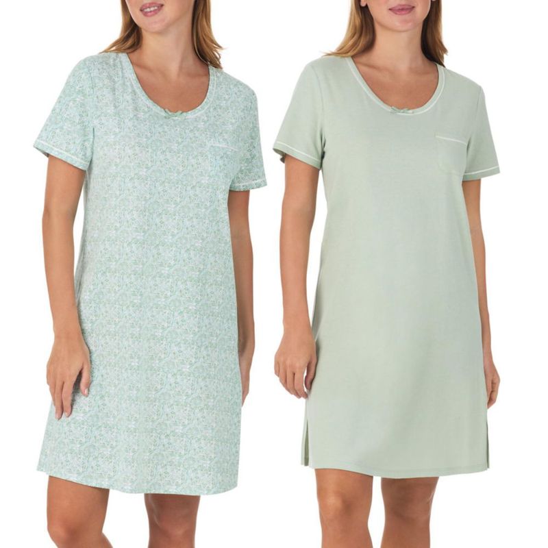 Camisón Carole Hochman de algodón manga corta – juego de 2