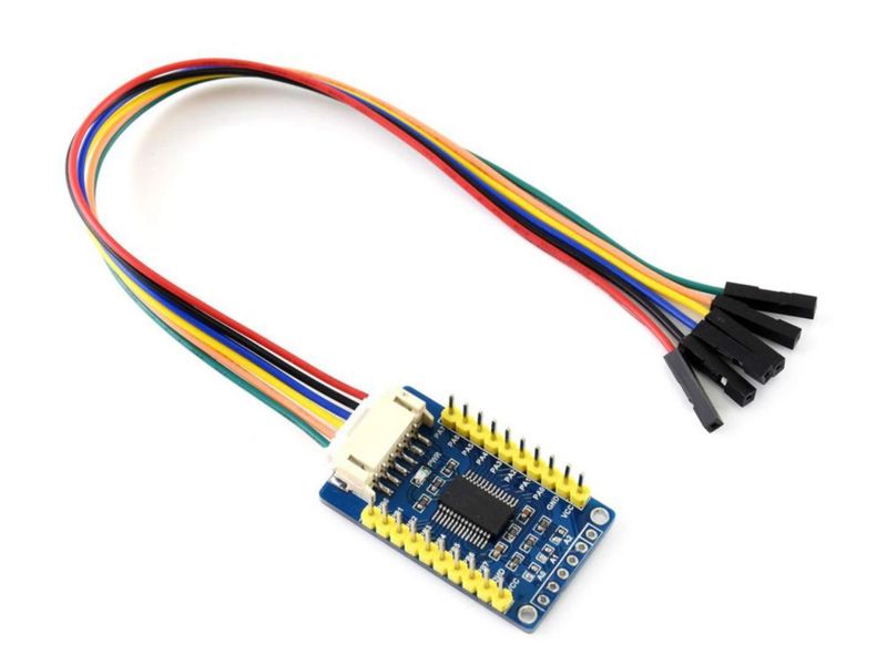 Placa de expansión de E/S Waveshare MCP23017 16 puertos I/O I2C 38 × 23 mm