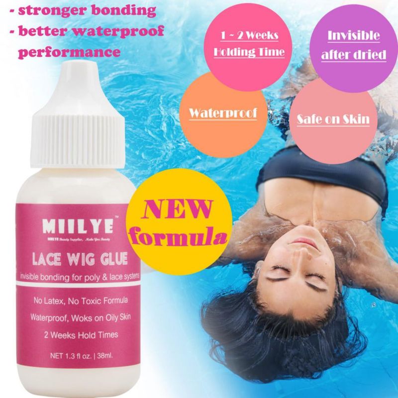 Pegamento para Peluca de Encaje MIILYE 38 ml Resistente al Agua y de Sujeción Fuerte