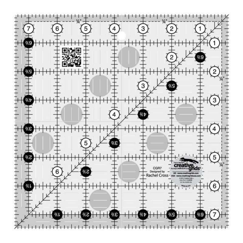 Regla cuadrada Creative Grids de 19 cm – CGR7 fabricada en EE. UU.