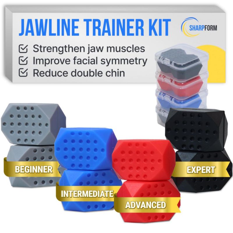 Ejercitador de Mandíbula SHARPFORM 8 Piezas Niveles de Silicona