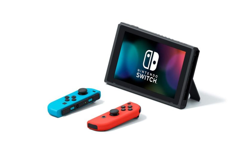 Nintendo Switch con Joy-Con azul neón y rojo neón + New Super Mario Bros. U Deluxe (descarga completa del juego) - Consola Switch (reacondicionada)
