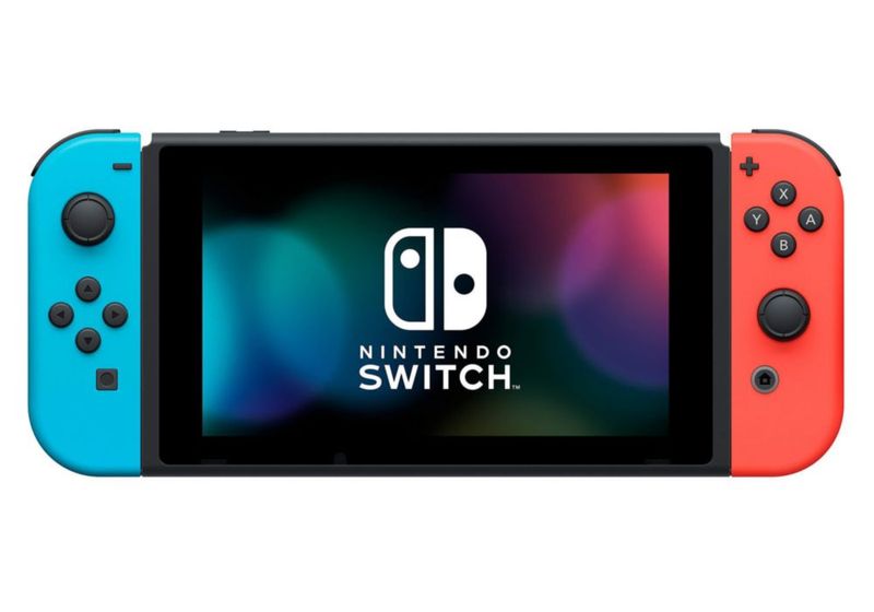 Nintendo Switch con Joy-Con azul neón y rojo neón + New Super Mario Bros. U Deluxe (descarga completa del juego) - Consola Switch (reacondicionada)