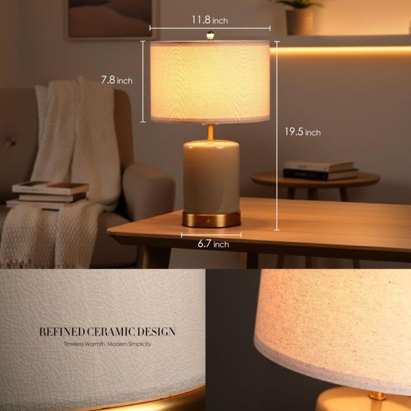 Lámpara de mesa O'Bright Dune 50 cm recargable y regulable LED