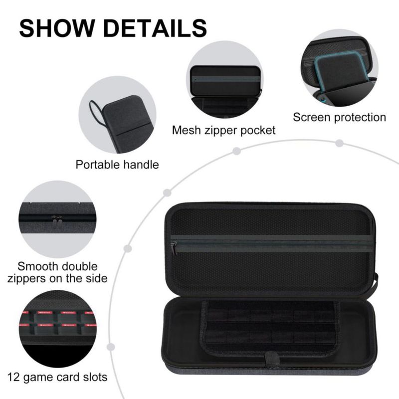 Estuche rígido negro QuoLumPIA para Switch 2 de 79"