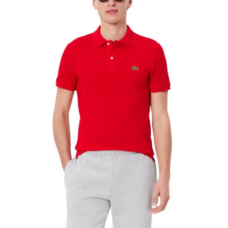 Camisa Polo Lacoste L.12.12 Corte Entallado Rojo Talla S