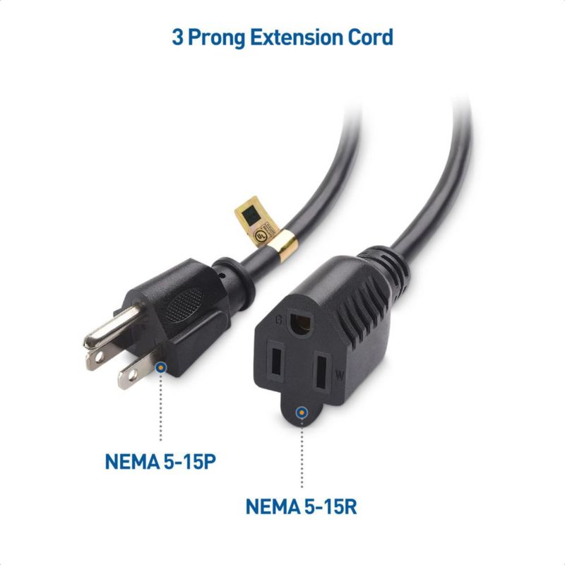 [Extensión de cable de alimentación] Cable Matters paquete de 6 unidades 16 AWG 13 A 30 cm negro