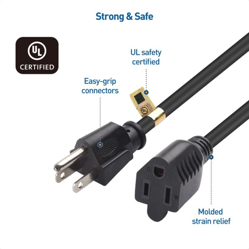 [Extensión de cable de alimentación] Cable Matters paquete de 6 unidades 16 AWG 13 A 30 cm negro