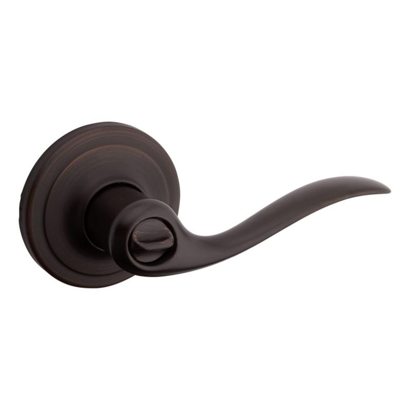 Manilla de puerta Kwikset Tustin Interior Privacy con cerradura en bronce