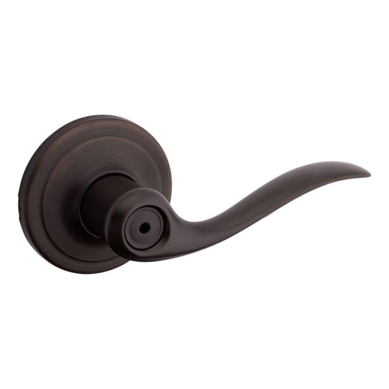 Manilla de puerta Kwikset Tustin Interior Privacy con cerradura en bronce