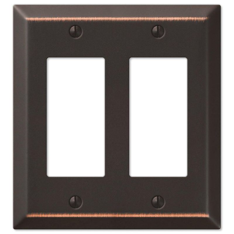Placa de pared AMERELLE doble conmutador en bronce envejecido