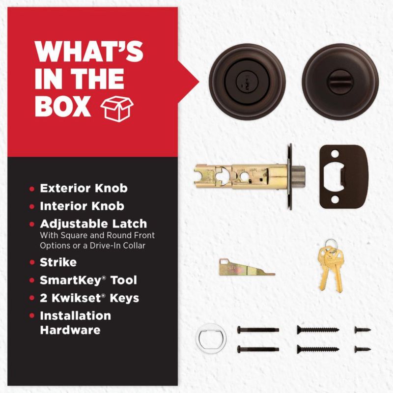 Pomo de puerta Kwikset Juno Entry con cerradura y llave en bronce veneciano
