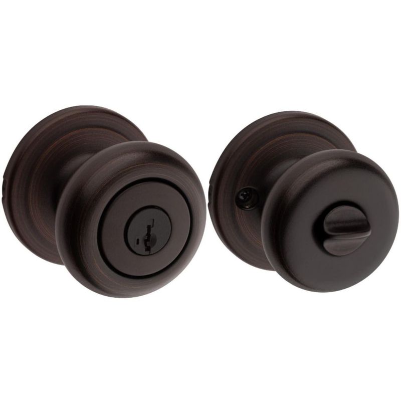 Pomo de puerta Kwikset Juno Entry con cerradura y llave en bronce veneciano