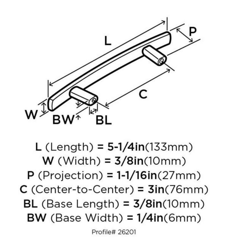 Tirador de cajón Amerock 76 cm Níquel satinado
